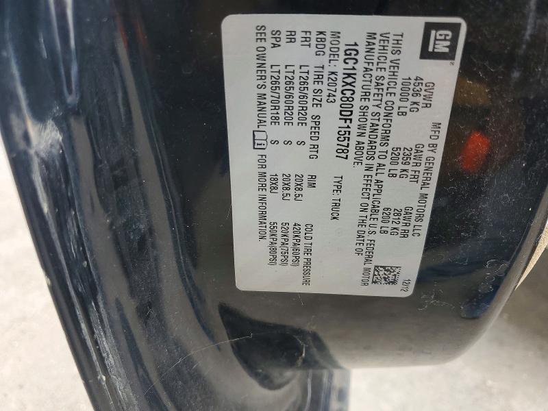 60996936 :رقم المزاد ، 1GC1KXC80DF155787 vin ، 2013 Chevrolet Silverado مزاد بيع