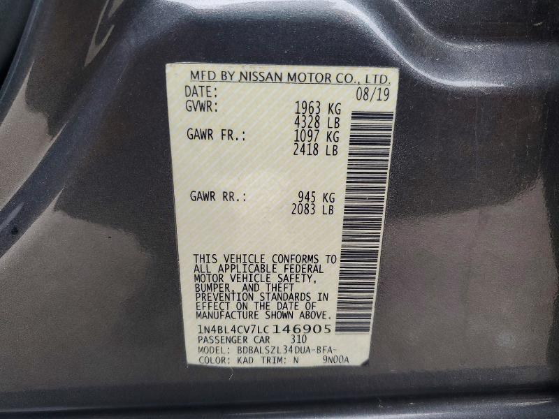 62330306 :رقم المزاد ، 1N4BL4CV7LC146905 vin ، 2020 Nissan Altima مزاد بيع