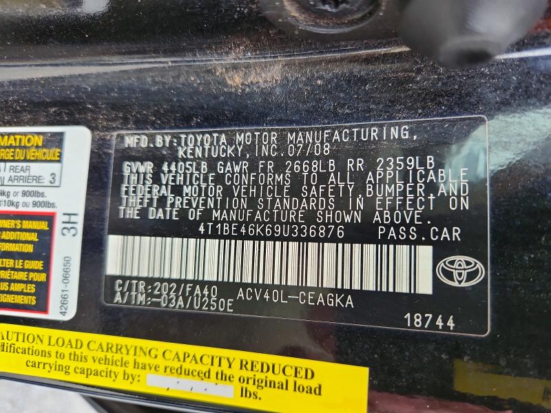 Продаж на аукціоні авто 2009 Toyota Camry, vin: 4T1BE46K69U336876, номер лоту: 60137626
