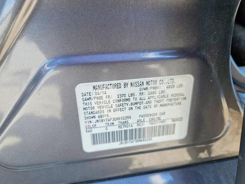 Aukcja sprzedaży 2014 Infiniti Q50, vin: JN1BV7AP3EM692255, numer aukcji: 62436706