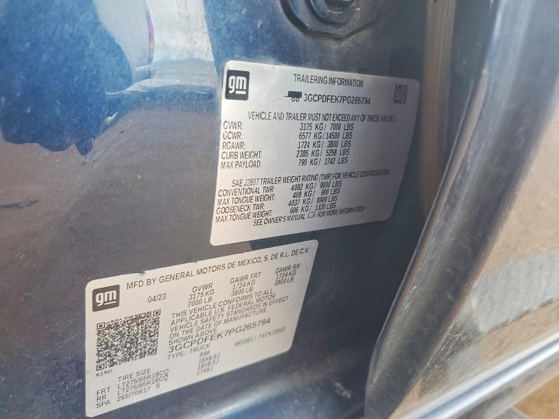60076666 :رقم المزاد ، 3GCPDFEK7PG265794 vin ، 2023 Chevrolet Silverado مزاد بيع