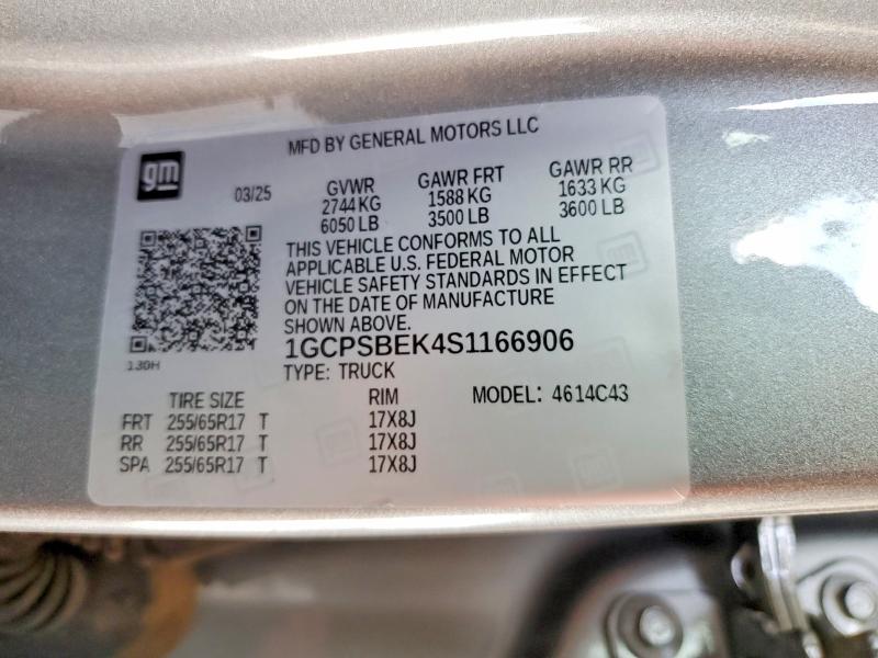 61105456 :رقم المزاد ، 1GCPSBEK4S1166906 vin ، 2025 Chevrolet Colorado مزاد بيع