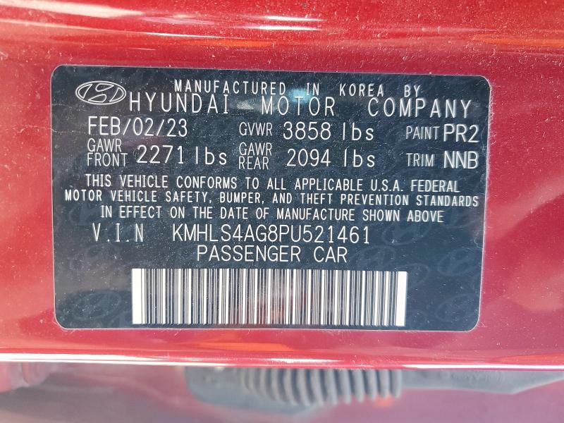2023 Hyundai Elantra მანქანა იყიდება აუქციონზე, vin: KMHLS4AG8PU521461, აუქციონის ნომერი: 62095466