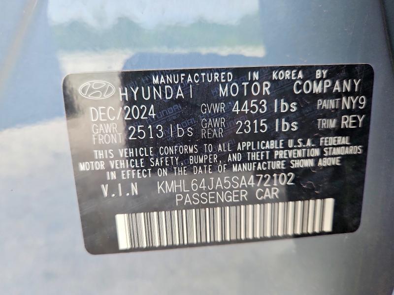 2025 Hyundai Sonata მანქანა იყიდება აუქციონზე, vin: KMHL64JA5SA472102, აუქციონის ნომერი: 61335996
