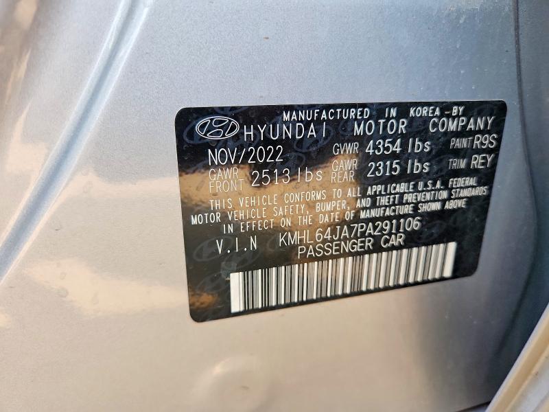 2023 Hyundai Sonata მანქანა იყიდება აუქციონზე, vin: KMHL64JA7PA291106, აუქციონის ნომერი: 62293086