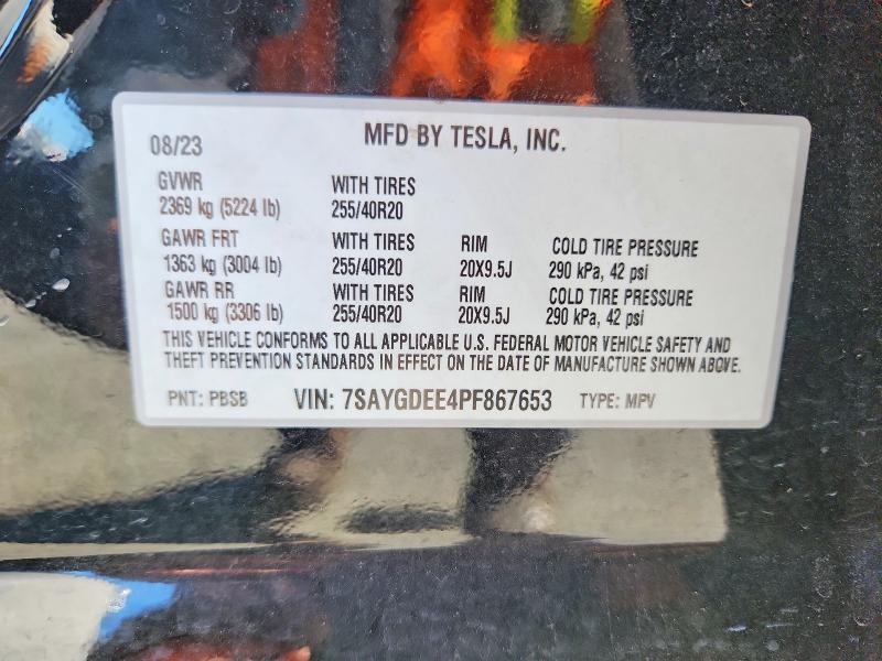 2023 Tesla Model Y მანქანა იყიდება აუქციონზე, vin: 7SAYGDEE4PF867653, აუქციონის ნომერი: 60025616