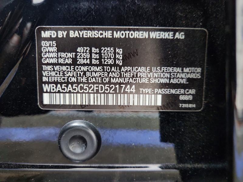 Aukcja sprzedaży 2015 Bmw 528, vin: WBA5A5C52FD521744, numer aukcji: 62016726