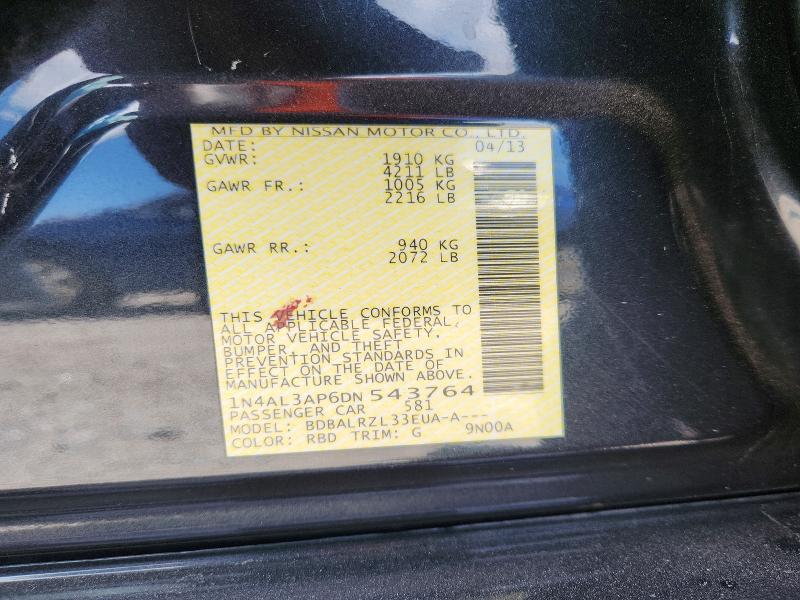Продажа на аукционе авто 2013 Nissan Altima, vin: 1N4AL3AP6DN543764, номер лота: 60046626