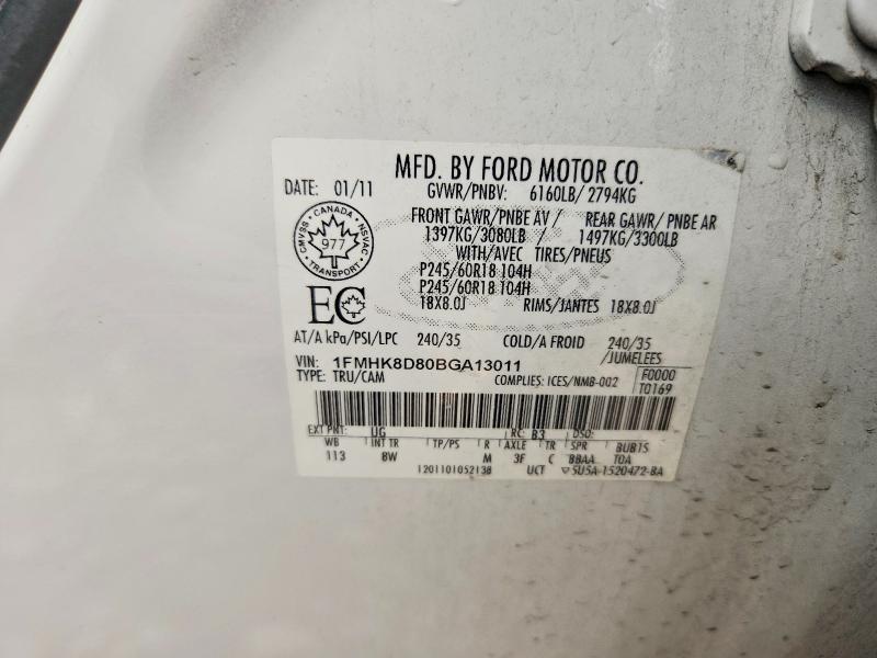 61503936 :رقم المزاد ، 1FMHK8D80BGA13011 vin ، 2011 Ford Explorer مزاد بيع