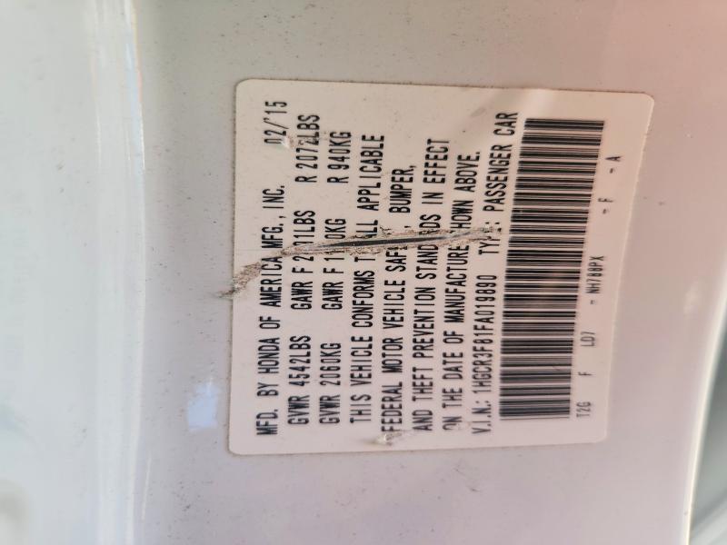Aukcja sprzedaży 2015 Honda Accord, vin: 1HGCR3F81FA019890, numer aukcji: 59188256