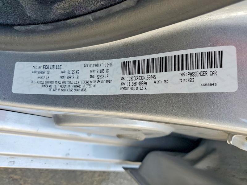 Aukcja sprzedaży 2016 Chrysler 200, vin: 1C3CCCAB3GN150045, numer aukcji: 61059836