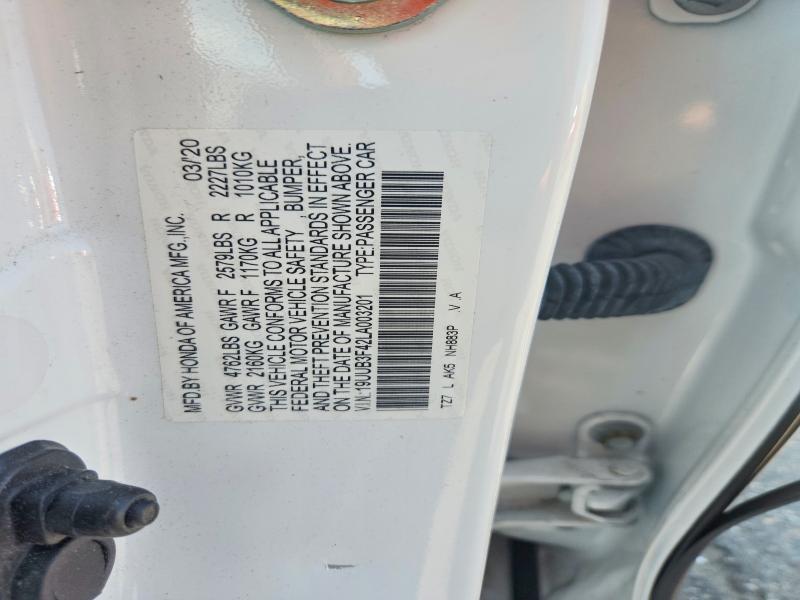 2020 Acura Tlx მანქანა იყიდება აუქციონზე, vin: 19UUB3F42LA003201, აუქციონის ნომერი: 60818076