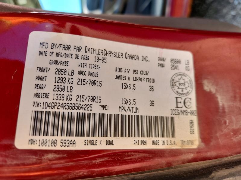 Продаж на аукціоні авто 2006 Dodge Grand Caravan, vin: 1D4GP24R56B564225, номер лоту: 62661046