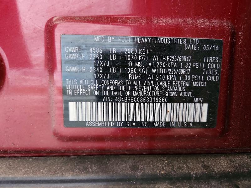 62426526 :رقم المزاد ، 4S4BRBCC8E3319860 vin ، 2014 Subaru Outback مزاد بيع