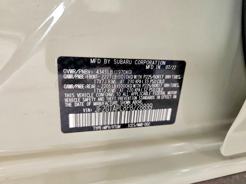 61757446 :رقم المزاد ، JF2GTAPC8P8228899 vin ، 2023 Subaru Crosstrek مزاد بيع