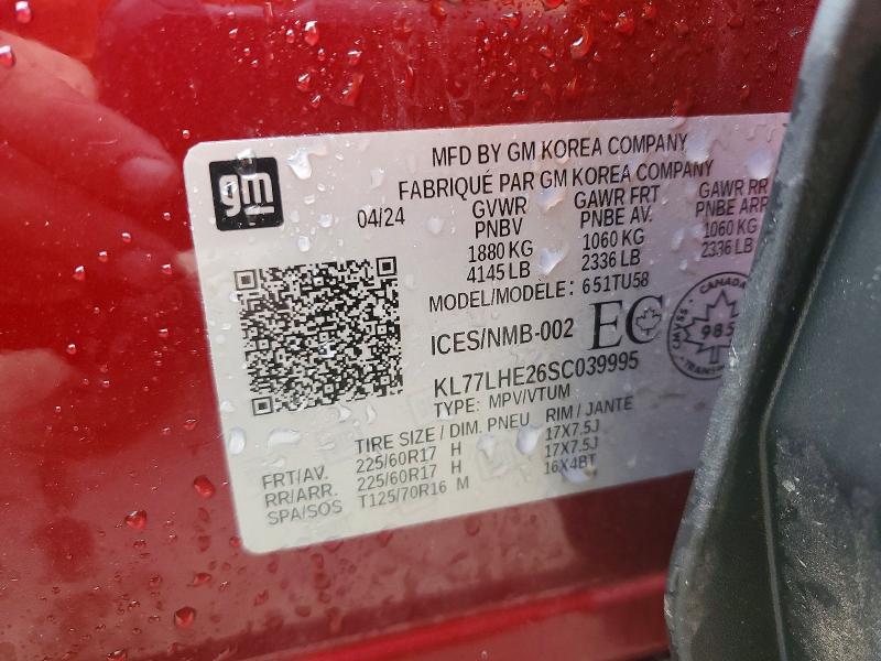 Aukcja sprzedaży 2025 Chevrolet Trax, vin: KL77LHE26SC039995, numer aukcji: 61362646