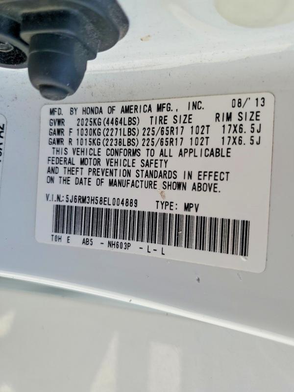 59629606 :رقم المزاد ، 5J6RM3H58EL004889 vin ، 2014 Honda Cr-v مزاد بيع