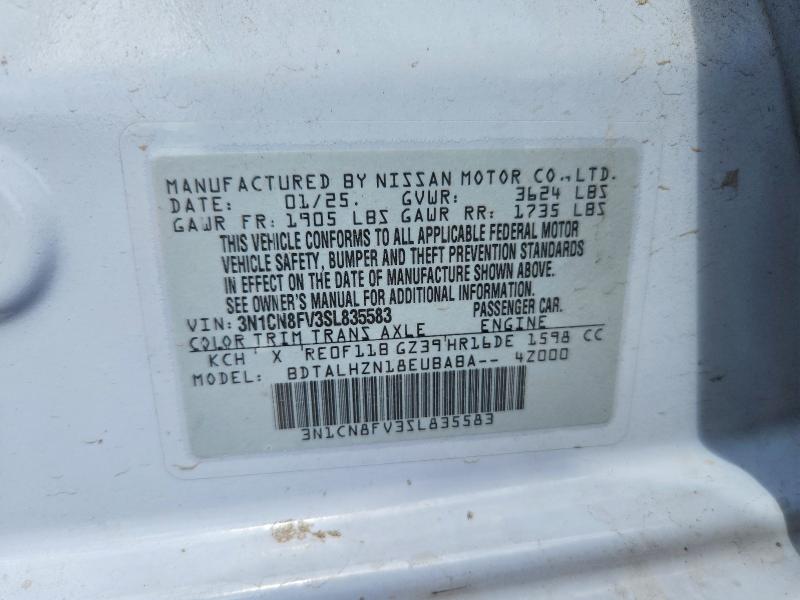 60893566 :رقم المزاد ، 3N1CN8FV3SL835583 vin ، 2025 Nissan Versa مزاد بيع