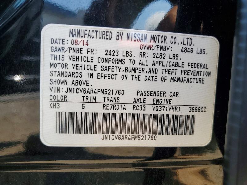 Aukcja sprzedaży 2015 Infiniti Q40, vin: JN1CV6AR4FM521760, numer aukcji: 60697786