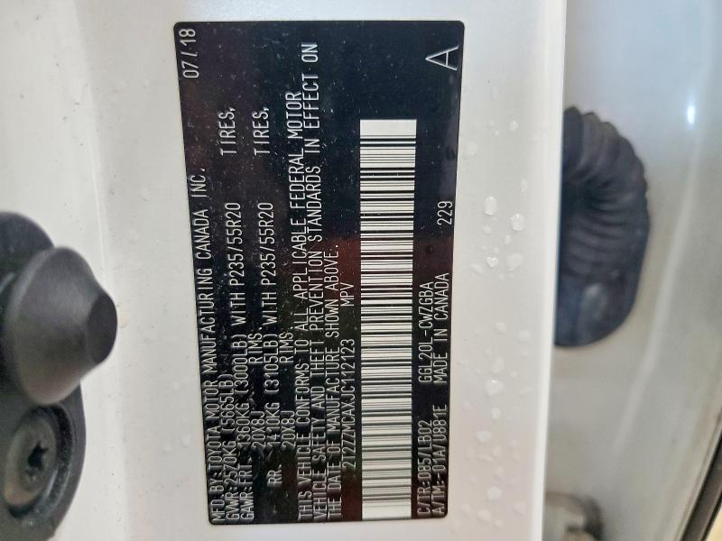 61104136 :رقم المزاد ، 2T2ZZMCAXJC112123 vin ، 2018 Lexus Rx 350 مزاد بيع
