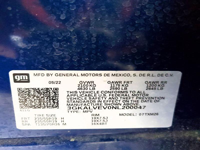 Aukcja sprzedaży 2022 Gmc Terrain, vin: 3GKALVEV0NL200047, numer aukcji: 59400986