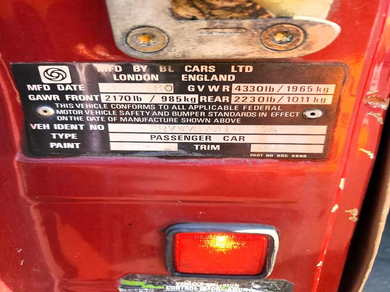 63507496 :رقم المزاد ، RRVWV8AA149118 vin ، 1980 Rover 3500 مزاد بيع