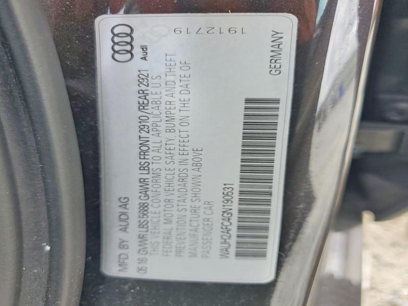 60479686 :رقم المزاد ، WAUH2AFC4GN190531 vin ، 2016 Audi S6 مزاد بيع