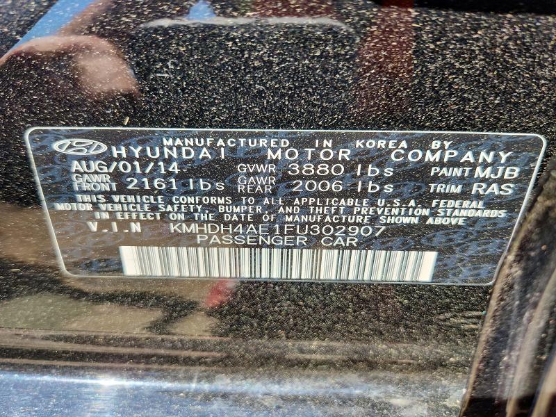 59905616 :رقم المزاد ، KMHDH4AE1FU302907 vin ، 2015 Hyundai Elantra مزاد بيع