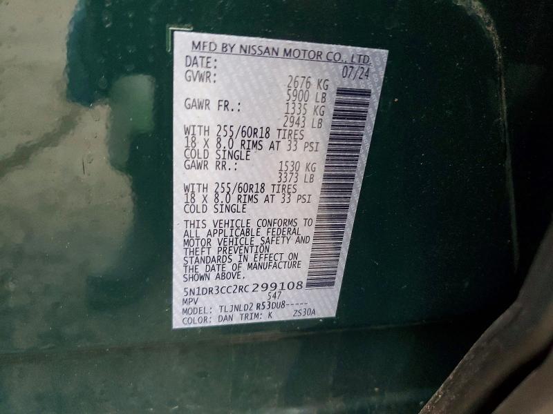 Продажа на аукционе авто 2024 Nissan Pathfinder, vin: 5N1DR3CC2RC299108, номер лота: 59308746