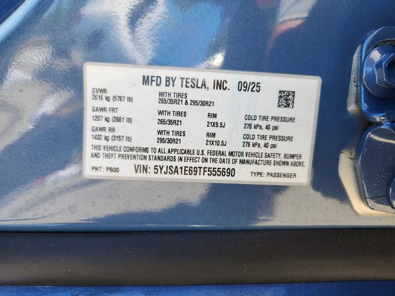 Aukcja sprzedaży 2026 Tesla Model S, vin: 5YJSA1E69TF555690, numer aukcji: 60221526