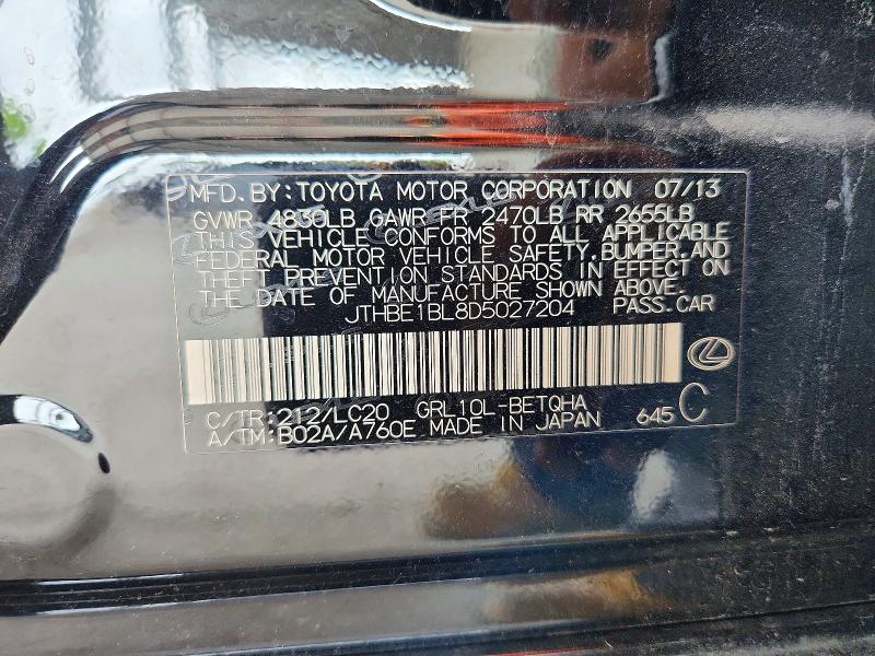 Продаж на аукціоні авто 2013 Lexus Gs, vin: JTHBE1BL8D5027204, номер лоту: 85971655