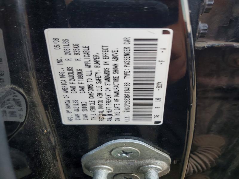 Aukcja sprzedaży 2008 Honda Accord, vin: 1HGCP26838A134168, numer aukcji: 61068696