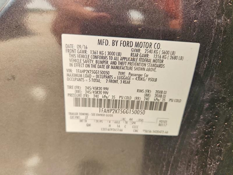 61209256 :رقم المزاد ، 1FAHP2KT5GG150050 vin ، 2016 Ford Taurus مزاد بيع