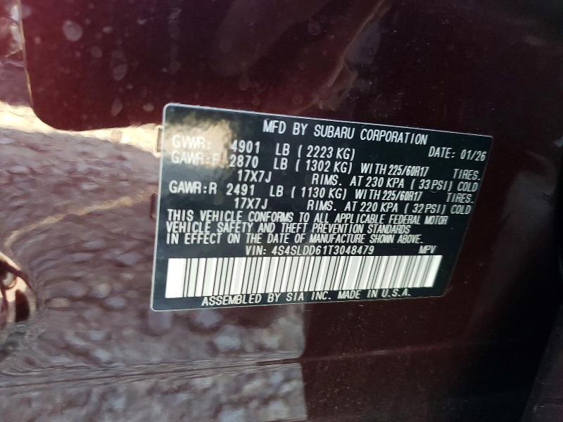 Продаж на аукціоні авто 2026 Subaru Forester, vin: 4S4SLDD61T3048479, номер лоту: 62720726
