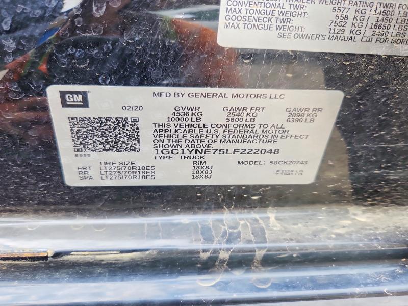 Продажа на аукционе авто 2020 Chevrolet Silverado, vin: 1GC1YNE75LF222048, номер лота: 63215246