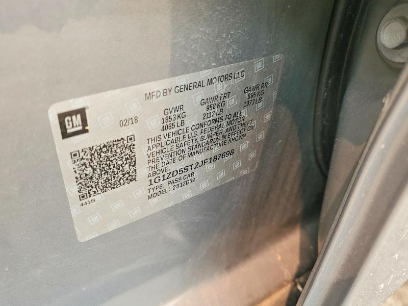 2018 Chevrolet Malibu მანქანა იყიდება აუქციონზე, vin: 1G1ZD5ST2JF187698, აუქციონის ნომერი: 61017266