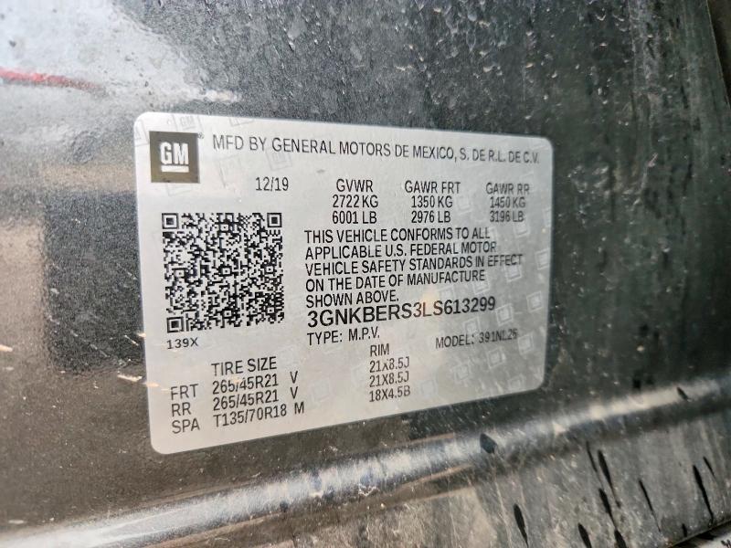 Aukcja sprzedaży 2020 Chevrolet Blazer, vin: 3GNKBERS3LS613299, numer aukcji: 61994456