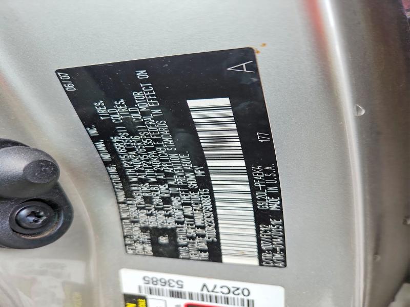 Продаж на аукціоні авто 2007 Toyota Sienna, vin: 5TDZK23C97S088315, номер лоту: 62236566