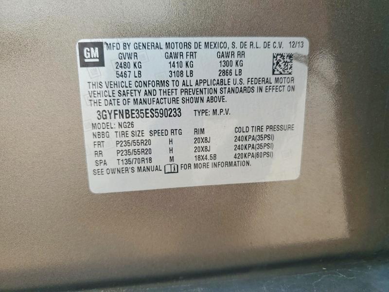 2014 Cadillac Srx მანქანა იყიდება აუქციონზე, vin: 3GYFNBE35ES590233, აუქციონის ნომერი: 61165686