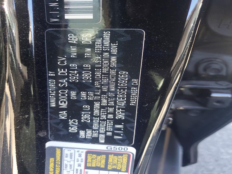 60078066 :رقم المزاد ، 3KPFT4DE8SE169269 vin ، 2025 Kia K4 مزاد بيع