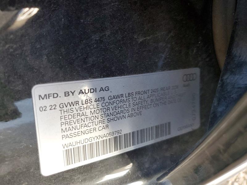 Aukcja sprzedaży 2022 Audi A3, vin: WAUHUDGYXNA059792, numer aukcji: 60862866