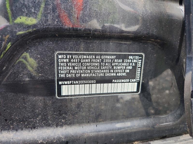 2014 Volkswagen Cc მანქანა იყიდება აუქციონზე, vin: WVWBP7AN2EE503093, აუქციონის ნომერი: 59071616