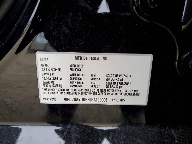 Aukcja sprzedaży 2023 Tesla Model Y, vin: 7SAYGDEE0PA109905, numer aukcji: 60836066