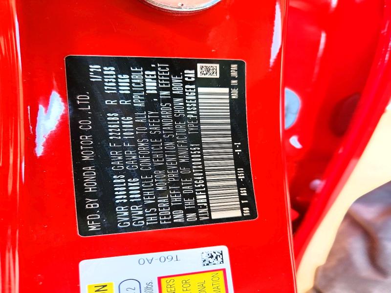 60929196 :رقم المزاد ، JHMFL5G40TX000551 vin ، 2026 Honda Civic مزاد بيع