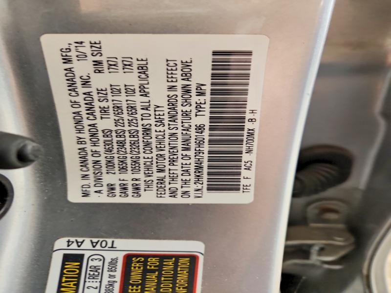 63036656 :رقم المزاد ، 2HKRM4H79FH601486 vin ، 2015 Honda Cr-v مزاد بيع