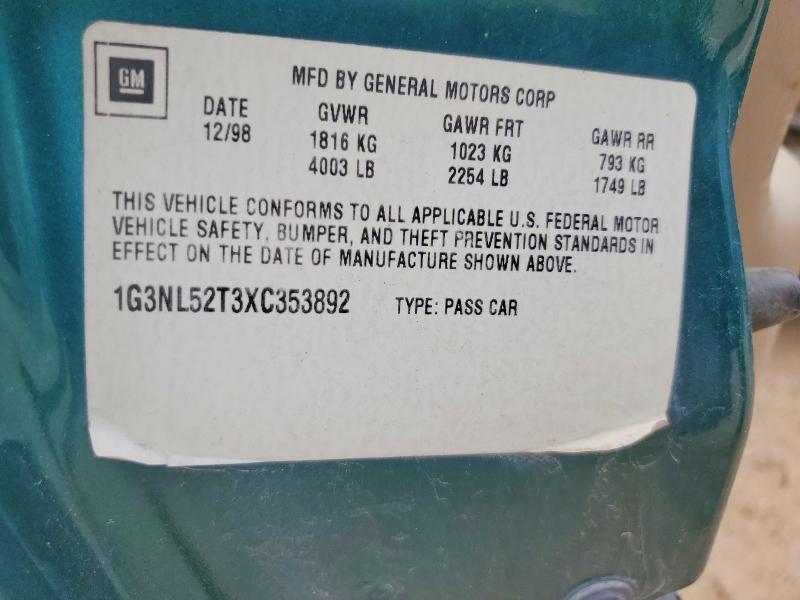 61034886 :رقم المزاد ، 1G3NL52T3XC353892 vin ، 1999 Oldsmobile Alero مزاد بيع