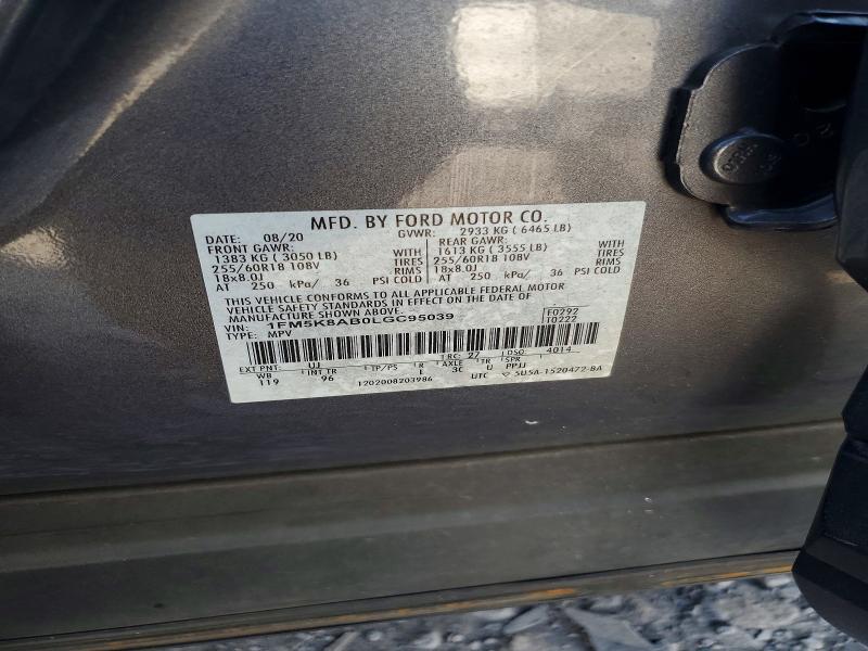 Продажа на аукционе авто 2020 Ford Explorer, vin: 1FM5K8AB0LGC95039, номер лота: 60433686