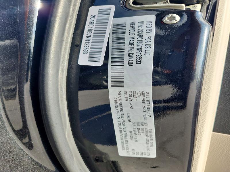 59186326 :رقم المزاد ، 2C4RC1BG7NR123533 vin ، 2022 Chrysler Pacifica مزاد بيع