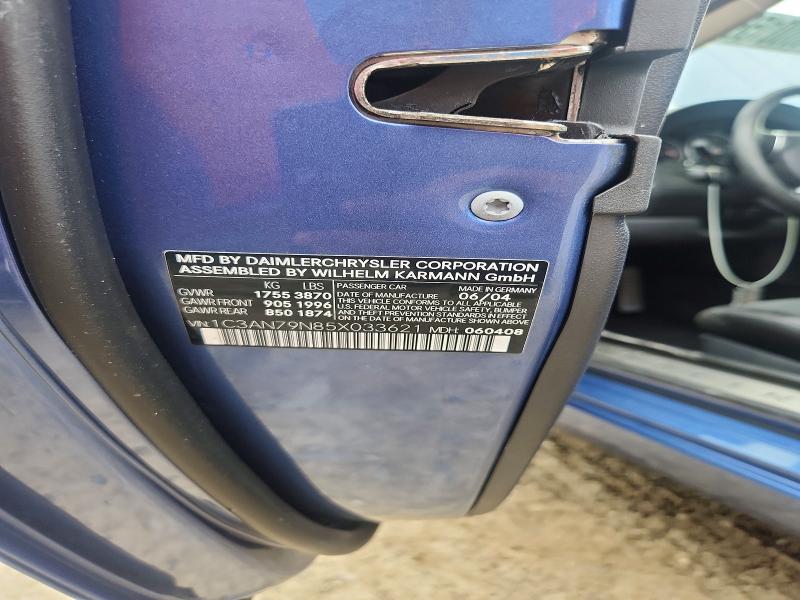 2005 Chrysler Crossfire მანქანა იყიდება აუქციონზე, vin: 1C3AN79N85X033621, აუქციონის ნომერი: 60001566