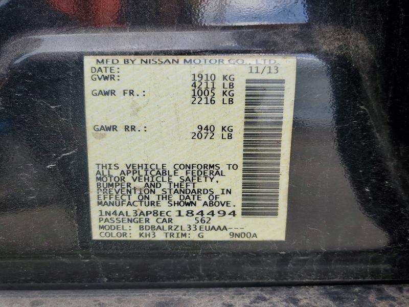Продаж на аукціоні авто 2014 Nissan Altima, vin: 1N4AL3AP8EC184494, номер лоту: 60491396